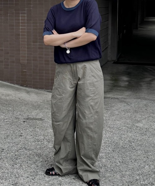 INTER FACTORY（インターファクトリー）の「あいり - Bicolor Knit Tee/バイカラーニットTシャツ（Tシャツ/カットソー・レディース・ブラウン/ネイビー・MEDIUM/SMALL）」の9枚目の写真