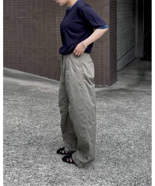 INTER FACTORY（インターファクトリー）の「あいり - Bicolor Knit Tee/バイカラーニットTシャツ（Tシャツ/カットソー・レディース・ブラウン/ネイビー・MEDIUM/SMALL）」の12枚目の写真