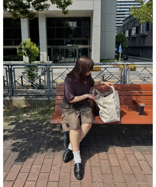 INTER FACTORY（インターファクトリー）の「あいり - Bicolor Knit Tee/バイカラーニットTシャツ（Tシャツ/カットソー・レディース・ブラウン/ネイビー・MEDIUM/SMALL）」の14枚目の写真