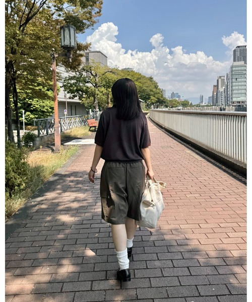 INTER FACTORY（インターファクトリー）の「あいり - Bicolor Knit Tee/バイカラーニットTシャツ（Tシャツ/カットソー・レディース・ブラウン/ネイビー・MEDIUM/SMALL）」の15枚目の写真