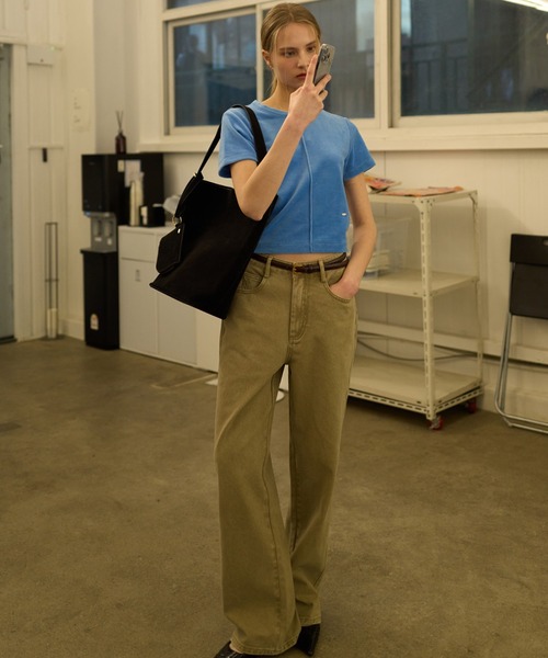 GENERAL IDEA(ジェネラルアイデア)の「GENERAL IDEA/ジェネラルアイディア velour pintuck half t-shirts Tシャツ(Tシャツ/カットソー・レディース・ブルー/ピンク・L/S)」の14枚目の写真