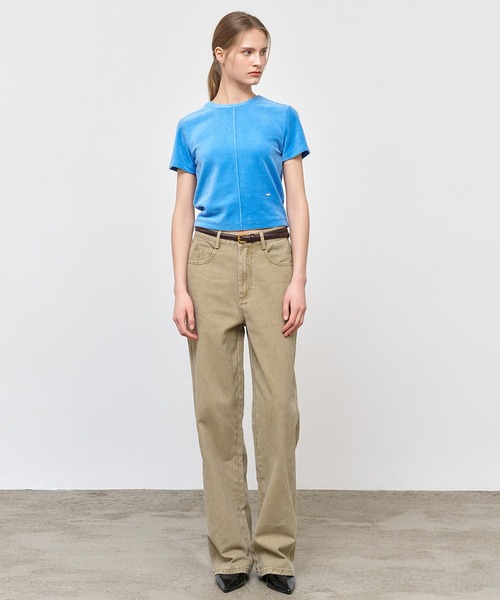 GENERAL IDEA(ジェネラルアイデア)の「GENERAL IDEA/ジェネラルアイディア velour pintuck half t-shirts Tシャツ(Tシャツ/カットソー・レディース・ブルー/ピンク・L/S)」の12枚目の写真