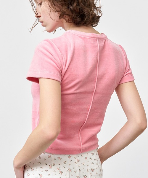 GENERAL IDEA(ジェネラルアイデア)の「GENERAL IDEA/ジェネラルアイディア velour pintuck half t-shirts Tシャツ(Tシャツ/カットソー・レディース・ブルー/ピンク・L/S)」の18枚目の写真