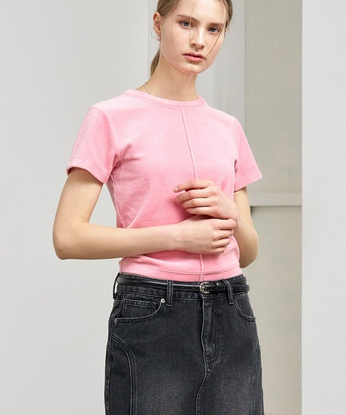 GENERAL IDEA(ジェネラルアイデア)の「GENERAL IDEA/ジェネラルアイディア velour pintuck half t-shirts Tシャツ(Tシャツ/カットソー・レディース・ブルー/ピンク・L/S)」の17枚目の写真