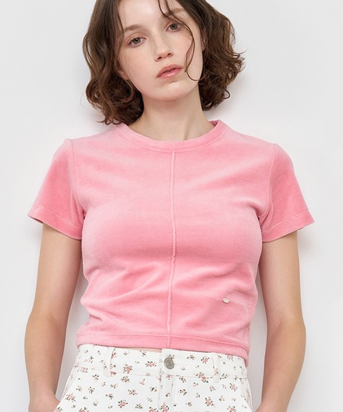 GENERAL IDEA(ジェネラルアイデア)の「GENERAL IDEA/ジェネラルアイディア velour pintuck half t-shirts Tシャツ(Tシャツ/カットソー・レディース・ブルー/ピンク・L/S)」の15枚目の写真