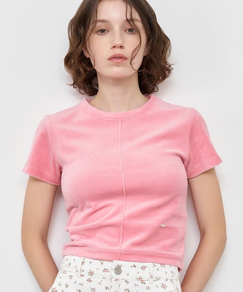 GENERAL IDEA(ジェネラルアイデア)の「GENERAL IDEA/ジェネラルアイディア velour pintuck half t-shirts Tシャツ(Tシャツ/カットソー・レディース・ブルー/ピンク・L/S)」の16枚目の写真