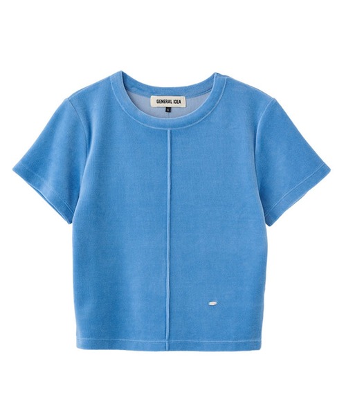 GENERAL IDEA(ジェネラルアイデア)の「GENERAL IDEA/ジェネラルアイディア velour pintuck half t-shirts Tシャツ(Tシャツ/カットソー・レディース・ブルー/ピンク・L/S)」の3枚目の写真