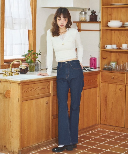 パンツ kakinoha DENIM FLARE 5POCKET size 8 パンツ kakinoha DENIM FLARE 5POCKET size 8 DENIM FLARE