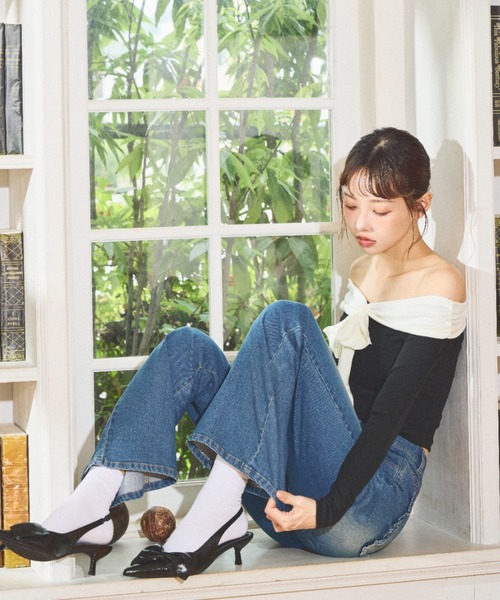 Lallana(ララーナ)の「Pocket Frill Flare Denimpants / ポケットフリルフレアデニムパンツ(デニムパンツ・レディース・インディゴブルー/ブルー・MEDIUM/SMALL)」の7枚目の写真