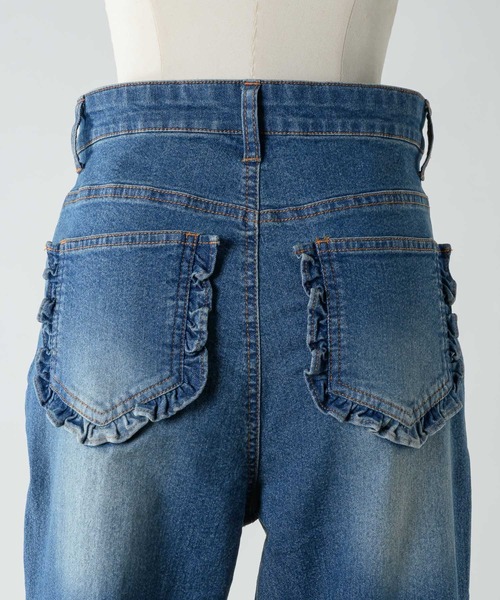 Lallana(ララーナ)の「Pocket Frill Flare Denimpants / ポケットフリルフレアデニムパンツ(デニムパンツ・レディース・インディゴブルー/ブルー・MEDIUM/SMALL)」の22枚目の写真
