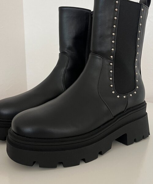 prose verse（プロズヴェール）の「スタッズサイドゴアトラックソールショートブーツ（ブーツ・レディース・ブラック・X-LARGE/LARGE/MEDIUM/SMALL）」の7枚目の写真