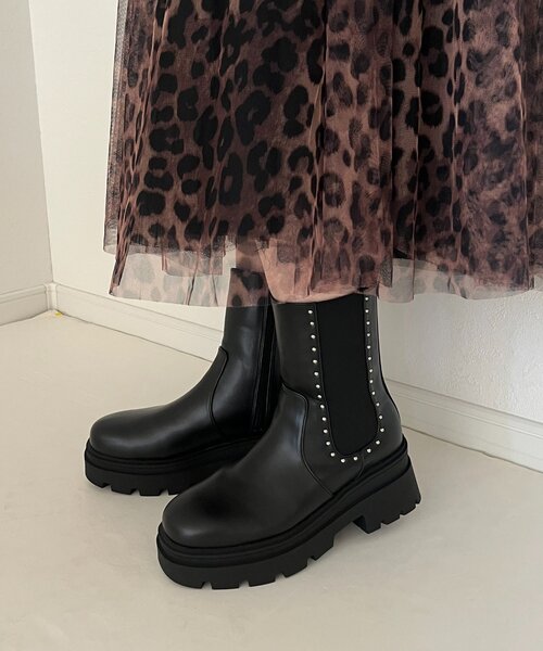 prose verse（プロズヴェール）の「スタッズサイドゴアトラックソールショートブーツ（ブーツ・レディース・ブラック・X-LARGE/LARGE/MEDIUM/SMALL）」の10枚目の写真