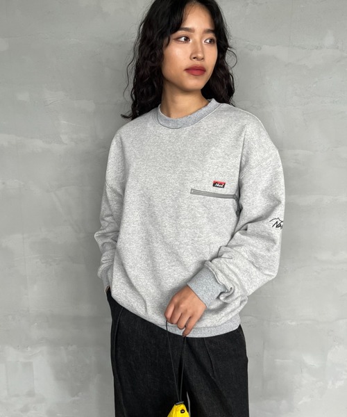 NANGA/ナンガ] 別注 ワンポイントロゴ刺繍 ジップポケットスウェット