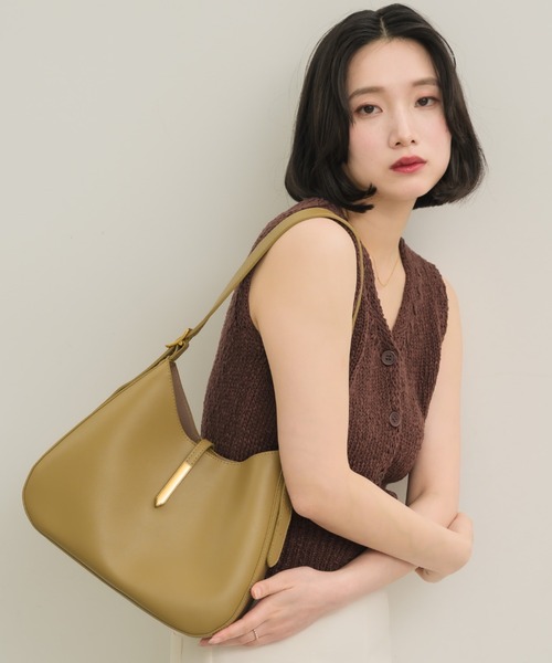 NEUNA（ヌナ）の「【ポーチ付き！】ラウンドトートバッグ（ショルダーバッグ・レディース・ブラウン/グレー/アイボリー/ブラック/カーキ・FREE）」の22枚目の写真