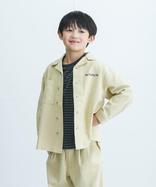 URBAN RESEARCH DOORS（アーバンリサーチドアーズ）の「『WEB/一部店舗限定サイズ』 『セットアップ対応』 オープンカラーロゴ刺繍シャツ(KIDS)（Tシャツ/カットソー・キッズ・ベージュ/ネイビー・120/135/150）」の12枚目の写真