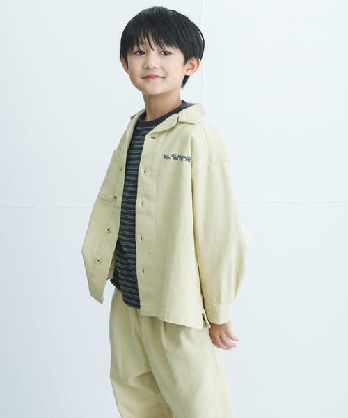 URBAN RESEARCH DOORS（アーバンリサーチドアーズ）の「『WEB/一部店舗限定サイズ』 『セットアップ対応』 オープンカラーロゴ刺繍シャツ(KIDS)（Tシャツ/カットソー・キッズ・ベージュ/ネイビー・120/135/150）」の13枚目の写真