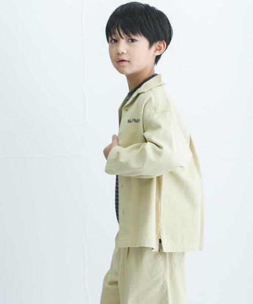 URBAN RESEARCH DOORS（アーバンリサーチドアーズ）の「『WEB/一部店舗限定サイズ』 『セットアップ対応』 オープンカラーロゴ刺繍シャツ(KIDS)（Tシャツ/カットソー・キッズ・ベージュ/ネイビー・120/135/150）」の14枚目の写真