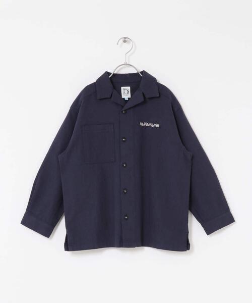 URBAN RESEARCH DOORS（アーバンリサーチドアーズ）の「『WEB/一部店舗限定サイズ』 『セットアップ対応』 オープンカラーロゴ刺繍シャツ(KIDS)（Tシャツ/カットソー・キッズ・ベージュ/ネイビー・120/135/150）」の4枚目の写真