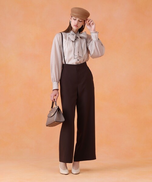 ドットオーガンジーリボンブラウス（シャツ/ブラウス）｜ANAYI（アナイ