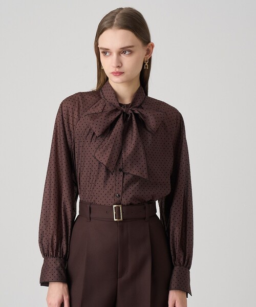 ANAYIリボン付きブラウス ドットオーガンジーリボンブラウス（シャツ/ブラウス）｜ANAYI（アナイ