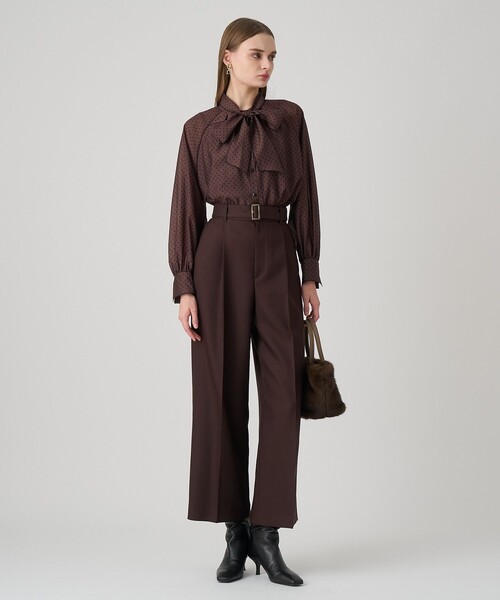 ドットオーガンジーリボンブラウス（シャツ/ブラウス）｜ANAYI（アナイ