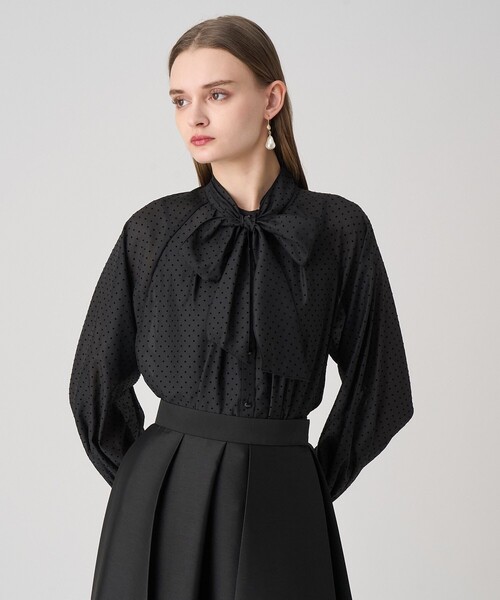 ANAYIリボン付きブラウス ローンフロッキーリボンボウタイブラウス | ANAYI/アナイ | 三越伊勢丹