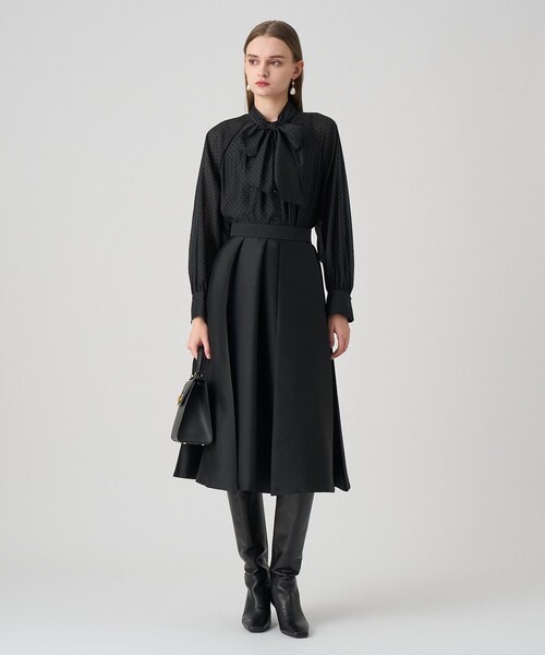 ドットオーガンジーリボンブラウス（シャツ/ブラウス）｜ANAYI（アナイ