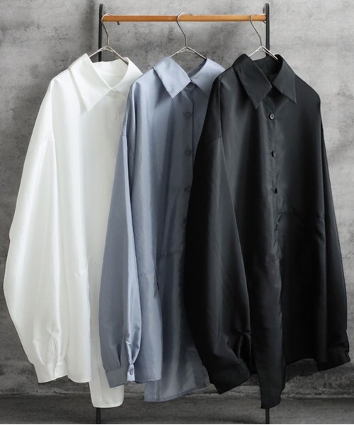 antiqua(アンティカ)の「グロスシャツ(シャツ/ブラウス・レディース・ブラック/ライトグレー/ホワイト・ONESIZE)」の9枚目の写真