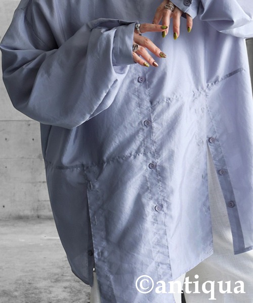 antiqua(アンティカ)の「グロスシャツ(シャツ/ブラウス・レディース・ブラック/ライトグレー/ホワイト・ONESIZE)」の8枚目の写真