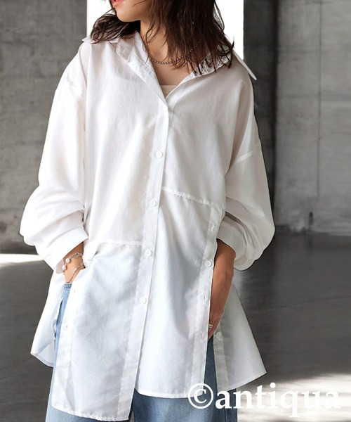 antiqua(アンティカ)の「グロスシャツ(シャツ/ブラウス・レディース・ブラック/ライトグレー/ホワイト・ONESIZE)」の19枚目の写真