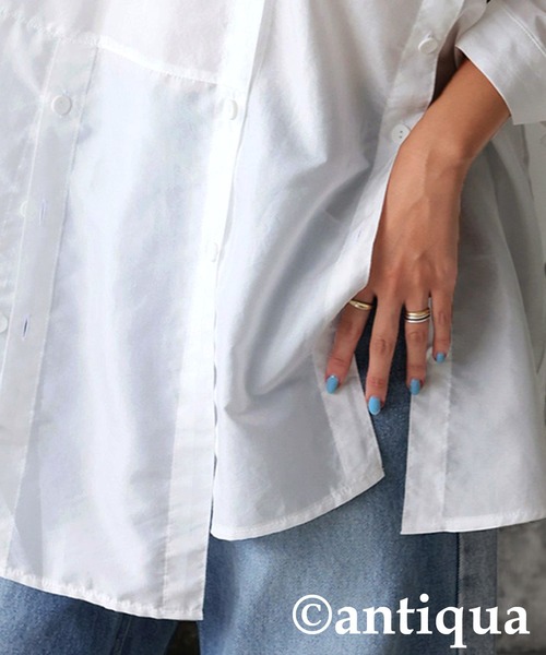 antiqua(アンティカ)の「グロスシャツ(シャツ/ブラウス・レディース・ブラック/ライトグレー/ホワイト・ONESIZE)」の20枚目の写真