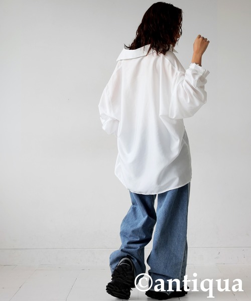 antiqua(アンティカ)の「グロスシャツ(シャツ/ブラウス・レディース・ブラック/ライトグレー/ホワイト・ONESIZE)」の21枚目の写真