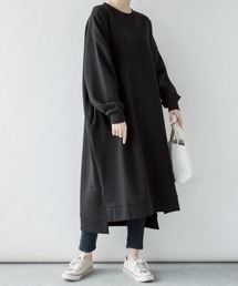 裏起毛ワイドワンピース