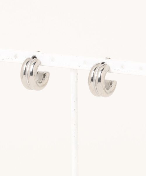 PARKS TOKYO SELECT(パークストウキョウセレクト)の「金属アレルギー対応 サージカルステンレス/316L ミニ2連ステンレスフープピアス(ピアス(両耳用)・レディース・シルバー/ゴールド/シルバー×ゴールド・FREE)」の2枚目の写真