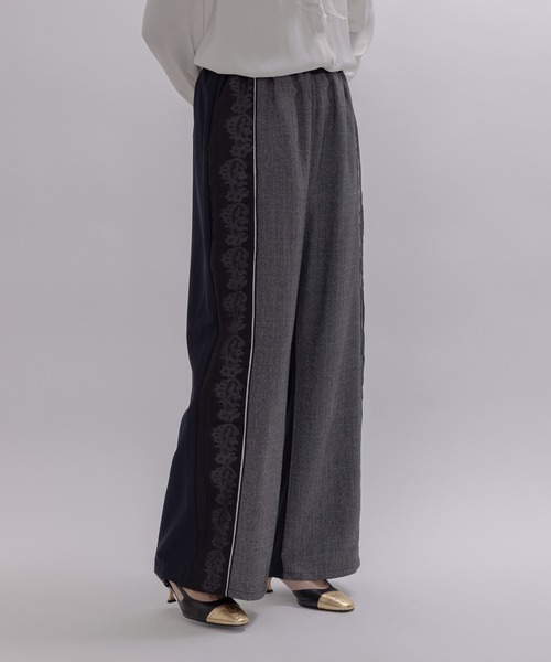 レースレイヤードグレンチェックパンツ Eimee Law│Eimee Law