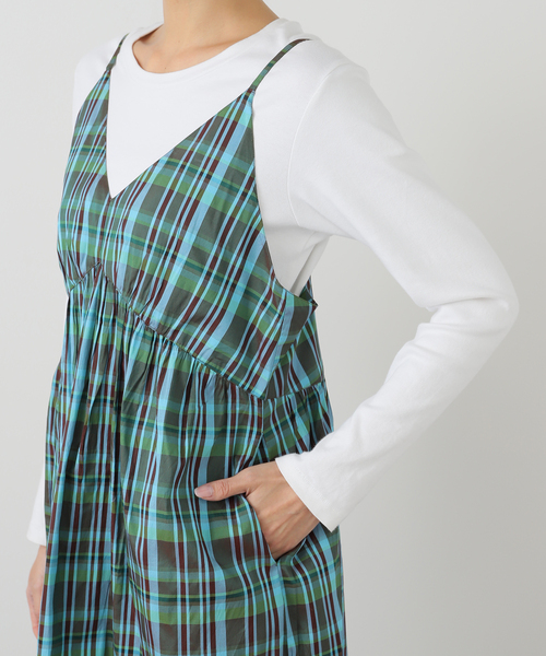 sara mallika（サラ マリカ）の「sara mallika/サラ マリカ マドラスチェックドレス（ワンピース・レディース・グリーン・FREE）」の9枚目の写真