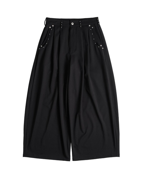 WISH FOR EVER（ウィッシュフォーエバー）の「ASSORT SUPER BAGGY STUDS DESIGNS DOUBLE POCKET SLACKS（SETUP）/アソートスーパーバギースタッズデザインダブルポケットスラックス(セットアップ)（スラックス・メンズ・ブラック/その他/チャコールグレー・LARGE/MEDIUM/SMALL）」の6枚目の写真