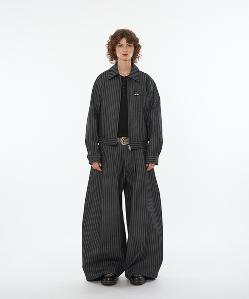 WISH FOR EVER（ウィッシュフォーエバー）の「ASSORT SUPER BAGGY STUDS DESIGNS DOUBLE POCKET SLACKS（SETUP）/アソートスーパーバギースタッズデザインダブルポケットスラックス(セットアップ)（スラックス・メンズ・ブラック/その他/チャコールグレー・LARGE/MEDIUM/SMALL）」の14枚目の写真