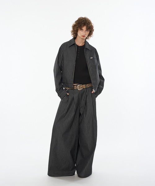 WISH FOR EVER（ウィッシュフォーエバー）の「ASSORT SUPER BAGGY STUDS DESIGNS DOUBLE POCKET SLACKS（SETUP）/アソートスーパーバギースタッズデザインダブルポケットスラックス(セットアップ)（スラックス・メンズ・ブラック/その他/チャコールグレー・LARGE/MEDIUM/SMALL）」の21枚目の写真