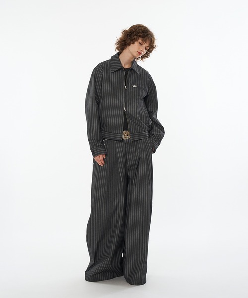 WISH FOR EVER（ウィッシュフォーエバー）の「ASSORT SUPER BAGGY STUDS DESIGNS DOUBLE POCKET SLACKS（SETUP）/アソートスーパーバギースタッズデザインダブルポケットスラックス(セットアップ)（スラックス・メンズ・ブラック/その他/チャコールグレー・LARGE/MEDIUM/SMALL）」の12枚目の写真