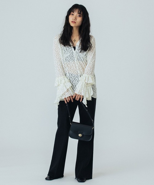 ROSE BUD(ローズバッド)の「(MILLELA FIRENZE)SMOOTH LEATHER SHOULDER BAG(ショルダーバッグ・レディース・ブラック/バーガンディー・ONE SIZE)」の9枚目の写真