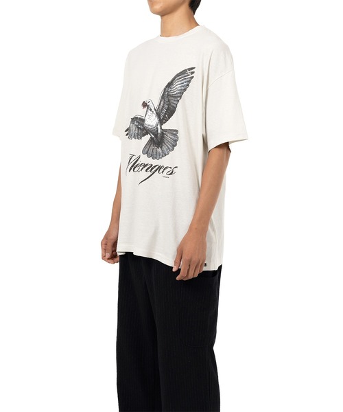 KAMIYA（カミヤ）の「"Messenger Pigeon" Distressed T-shirt（Tシャツ/カットソー・メンズ・ブラック/ホワイト・M/S）」の4枚目の写真