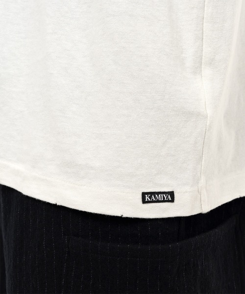 KAMIYA（カミヤ）の「"Messenger Pigeon" Distressed T-shirt（Tシャツ/カットソー・メンズ・ブラック/ホワイト・M/S）」の7枚目の写真