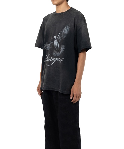 KAMIYA（カミヤ）の「"Messenger Pigeon" Distressed T-shirt（Tシャツ/カットソー・メンズ・ブラック/ホワイト・M/S）」の10枚目の写真