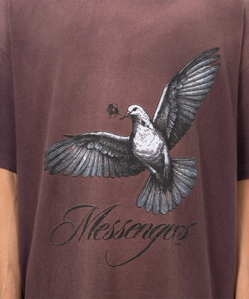 KAMIYA（カミヤ）の「"Messenger Pigeon" Distressed T-shirt（Tシャツ/カットソー・メンズ・ブラック/ホワイト・M/S）」の18枚目の写真