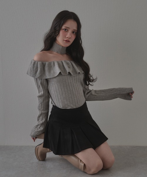 M DOLLY(エムドリー)の「pleats dolcina skirt / プリーツドルチーナスカート(スカート・レディース・ブラック/ブラウン・S/M)」の3枚目の写真