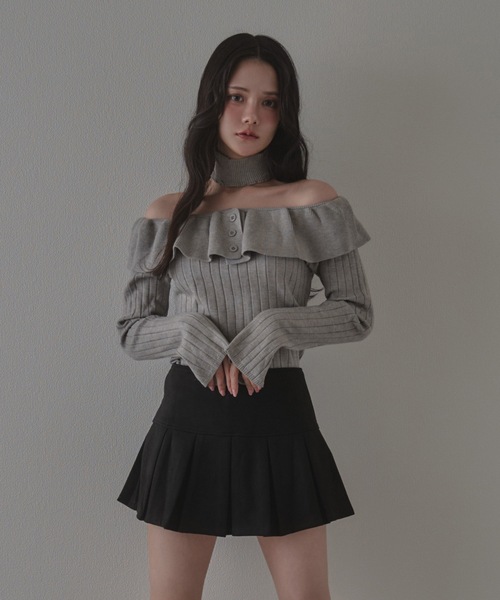 M DOLLY(エムドリー)の「pleats dolcina skirt / プリーツドルチーナスカート(スカート・レディース・ブラック/ブラウン・S/M)」の5枚目の写真