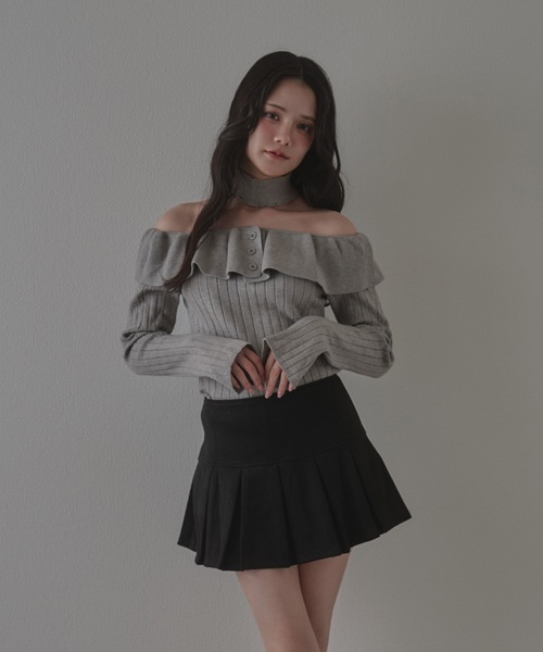 M DOLLY(エムドリー)の「pleats dolcina skirt / プリーツドルチーナスカート(スカート・レディース・ブラック/ブラウン・S/M)」の6枚目の写真