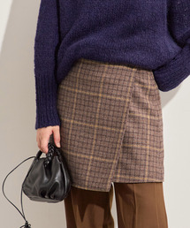 シェットランドウールチェックラップスカート