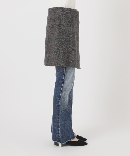 journal standard L'essage（ジャーナルスタンダードレサージュ）の「シェットランドウールチェックラップスカート（スカート・レディース・ブラウン系その他/チャコールグレー・FREE）」の16枚目の写真